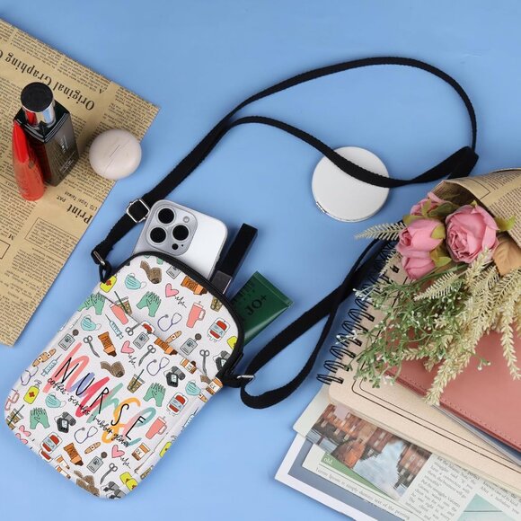 Premium Canvas Nurse Crossbody Bag with 3 Pockets | Lightweight and Chic - Picture 4 of 7